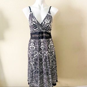 Black and white floral print sundress